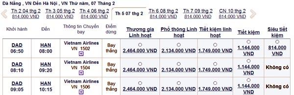 vé máy bay tết 2013 vietnam airlines