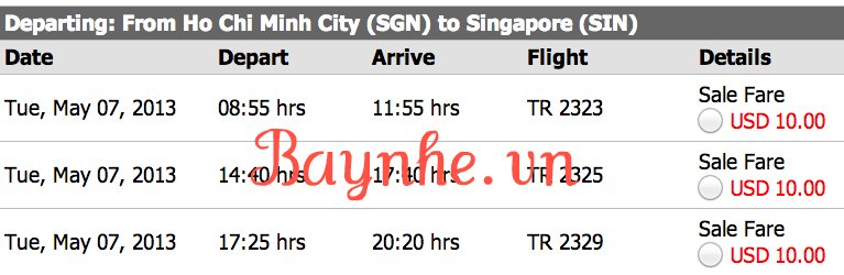 vé máy bay giá rẻ đi singapore của tiger