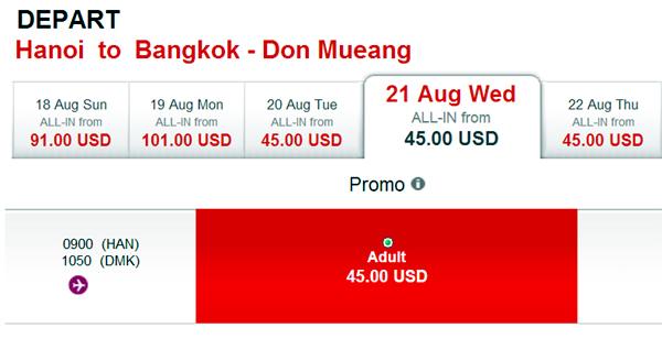 vé máy bay giá rẻ airasia - vé rẻ đi Bangkok