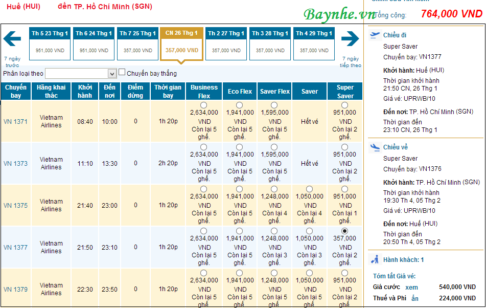 Từ 8-10, VNA bán vé máy bay ngược chiều tết 2014