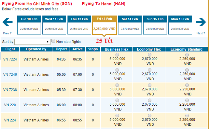 VNA ve Tet hang L Vietnam Airlines tung vé Tết giá cực tốt