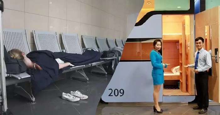ngủ trong sân bay Nội Bài