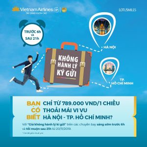 Bay không hành lý ký gửi, giá hấp dẫn trên Vietnam Airlines